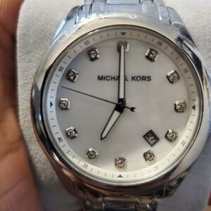 Michael Kors Silver Timepiece with White Face
